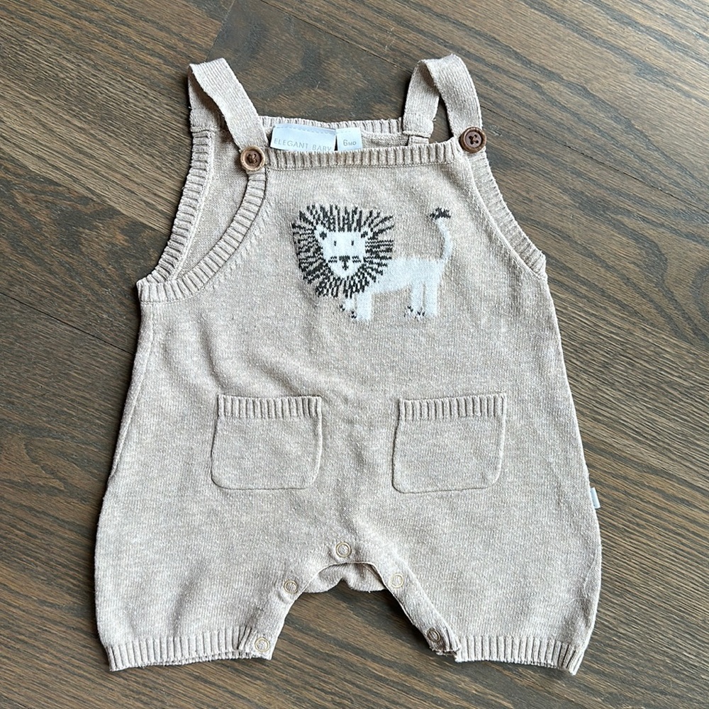 Elegant Baby boutique brand knit lion romper